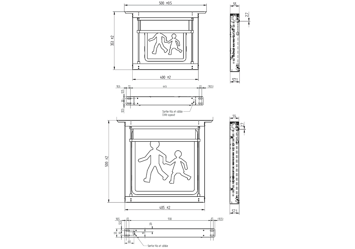 Pictogramme LED avec un store électrique pour bus ou car